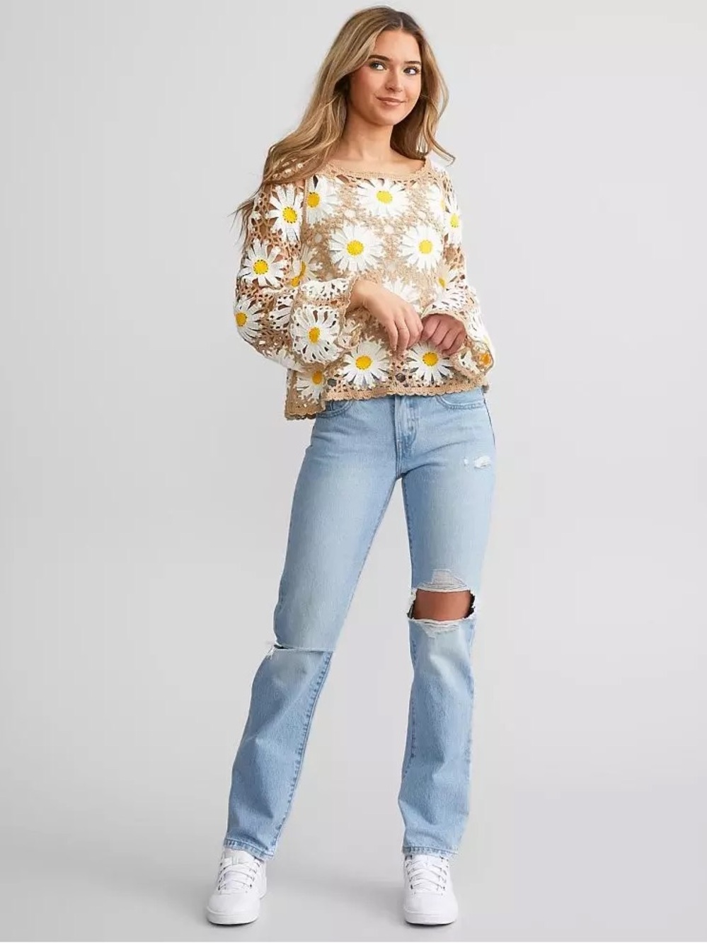 Levi’s Middy Straight Light Blue Distressed Women’s Jeans 24/31